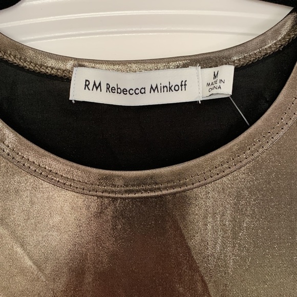 NWOT Rebecca Minkoff Gold Metallic Shirt - Picture 2 of 4
